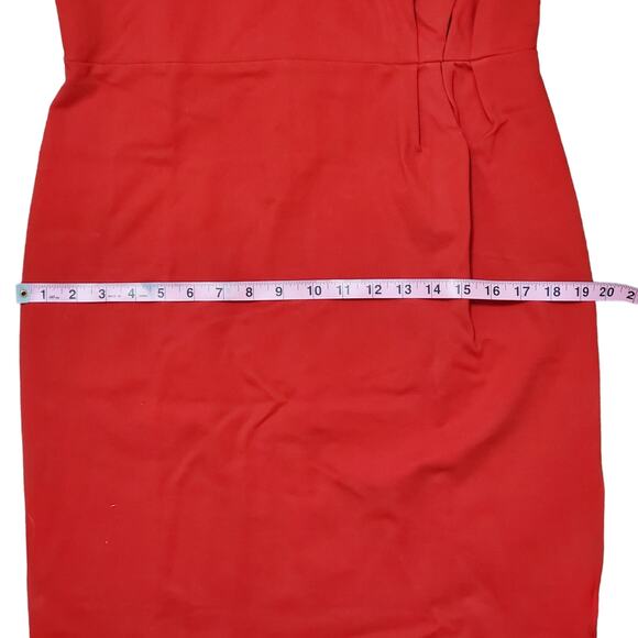 H&M Red Gold Stretch Classy Sexy Dress SZ M Medium Wedding Christmas Party - Picture 12 of 12